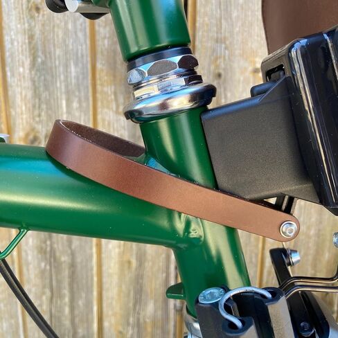 Leather Front Carrier Block Strap for Brompton Bicycle (Black) in Saudi Arabia