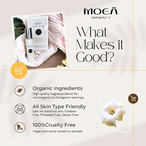 MOEA- بوكينيكيني - بكرات عطر هاواي - أحلام أزهار بوكينيكيني وندى الصباح - عطور الأزهار الطبيعية للنساء - هدايا مصنوعة في هاواي - هدايا بولينيزية المحيط الهادئ مصبوبة يدويًا بالوها- in Saudi Arabia