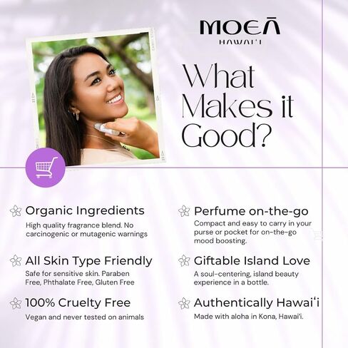 MOEA- بوكينيكيني - بكرات عطر هاواي - أحلام أزهار بوكينيكيني وندى الصباح - عطور الأزهار الطبيعية للنساء - هدايا مصنوعة في هاواي - هدايا بولينيزية المحيط الهادئ مصبوبة يدويًا بالوها- in Saudi Arabia