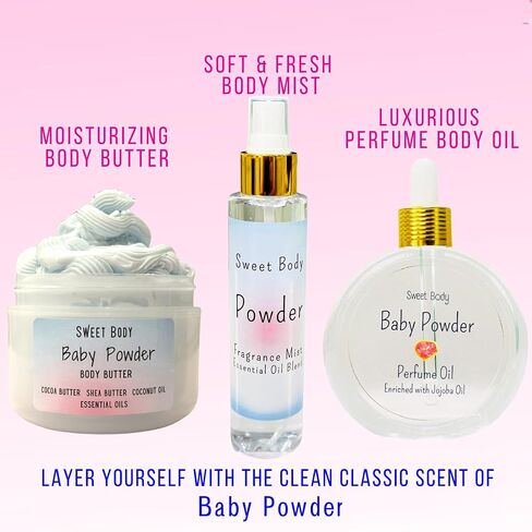 بودرة أطفال سوفليه بزبدة الجسم المخفوقة الكريمية| زبدة الشيا المغذية، زبدة الكاكاو، زيت جوز الهند، الزيوت العطرية | مرطب للجسم والقدمين واليدين 11 أونصة. in Kuwait