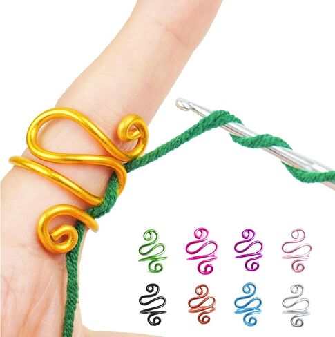 Handmade Crochet Tension Ring, Lefties & Righties Yarn Tension Control, Adjustable Companion Ring, Gift for Crocheters Knitters, Birthday Gifts For Mom, Teacher (Size 10-13, Pink) in Kuwait