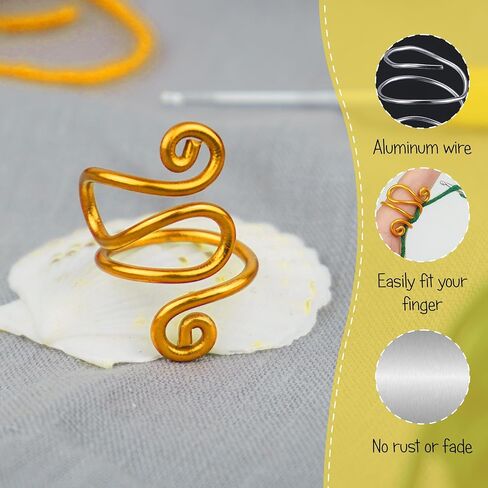 Handmade Crochet Tension Ring, Lefties & Righties Yarn Tension Control, Adjustable Companion Ring, Gift for Crocheters Knitters, Birthday Gifts For Mom, Teacher (Size 10-13, Pink) in Kuwait