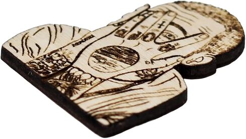 Mac Hands Tattoo Tribute Wood Lapel Pin in Saudi Arabia