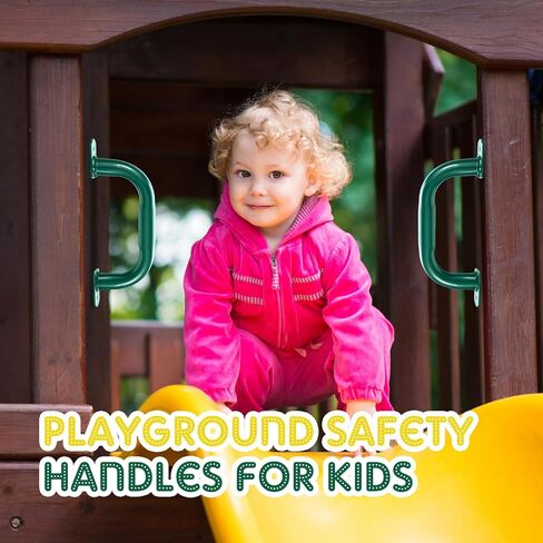 Dunzy 13'' Metal Playground Handles 4 Pack Swing Set Kids Safety Hand Grips for Playset for Outdoor Games Playhouse Treehouse Gym Climbing Wall Swing Backyard Accessories(Yellow) in Saudi Arabia