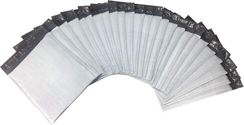 Amazon Basics Poly Bubble Mailer, Self-Seal, 4" x 8" (Internal Size - 3.75" x 7"), 25-Pack, white/grey in Saudi Arabia