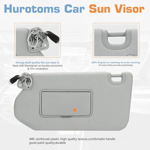 Gray Left Driver Side Sun Visor with Light for 2013-2018 Nissan Pathfinder / 2014-2017 Infiniti QX60 / 2013 Infiniti JX35, Replacement 96401-9PB0A Visor Assembly in Saudi Arabia