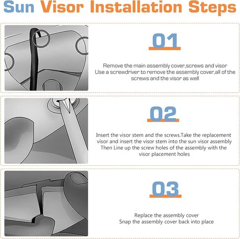 Gray Left Driver Side Sun Visor with Light for 2013-2018 Nissan Pathfinder / 2014-2017 Infiniti QX60 / 2013 Infiniti JX35, Replacement 96401-9PB0A Visor Assembly in Saudi Arabia