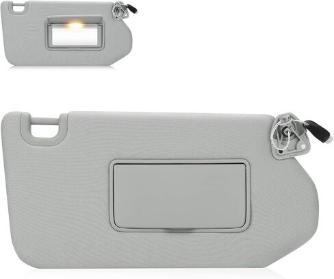 Gray Left Driver Side Sun Visor with Light for 2013-2018 Nissan Pathfinder / 2014-2017 Infiniti QX60 / 2013 Infiniti JX35, Replacement 96401-9PB0A Visor Assembly in Saudi Arabia