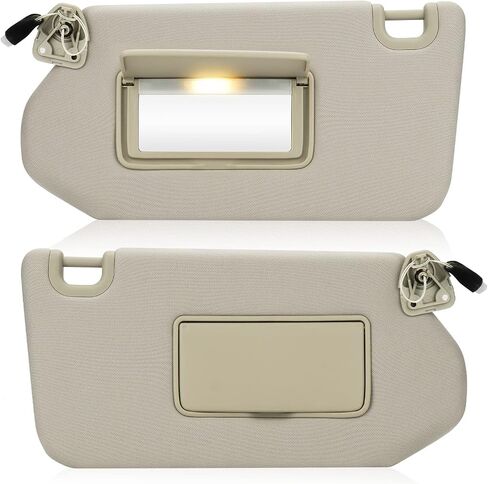 Gray Left Driver Side Sun Visor with Light for 2013-2018 Nissan Pathfinder / 2014-2017 Infiniti QX60 / 2013 Infiniti JX35, Replacement 96401-9PB0A Visor Assembly in Saudi Arabia