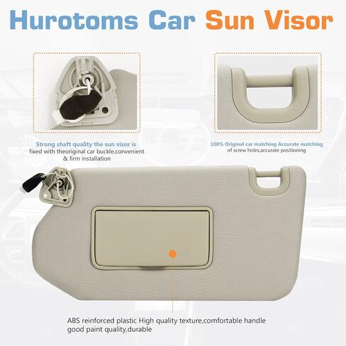 Gray Left Driver Side Sun Visor with Light for 2013-2018 Nissan Pathfinder / 2014-2017 Infiniti QX60 / 2013 Infiniti JX35, Replacement 96401-9PB0A Visor Assembly in Saudi Arabia