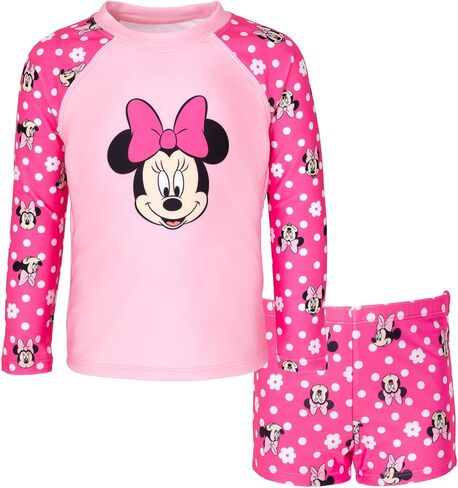Disney Minnie Mouse UPF 50+ Rash Guard and Swim Shorts Swimsuit Set Infant to Big Kid in Kuwait