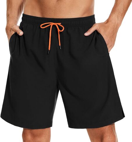 شورت سباحة رجالي مقاس 7 بوصات ملابس سباحة سريعة الجفاف مع بطانة شبكية لبدلات السباحة in Kuwait