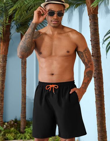 شورت سباحة رجالي مقاس 7 بوصات ملابس سباحة سريعة الجفاف مع بطانة شبكية لبدلات السباحة in Kuwait
