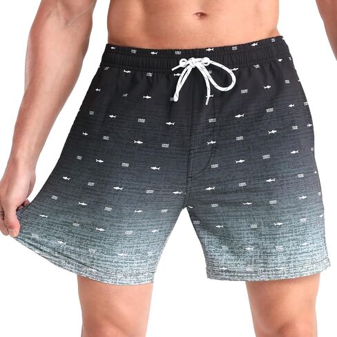 zeetoo Mens Swim Trunks with Compression Liner 5.5" Inseam Quick Dry Board Shorts Swim Shorts in Kuwait