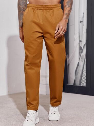 بنطلون كاجوال رجالي من PASLTER بخصر مطاطي برباط وفضفاضة مع جيوب in Kuwait