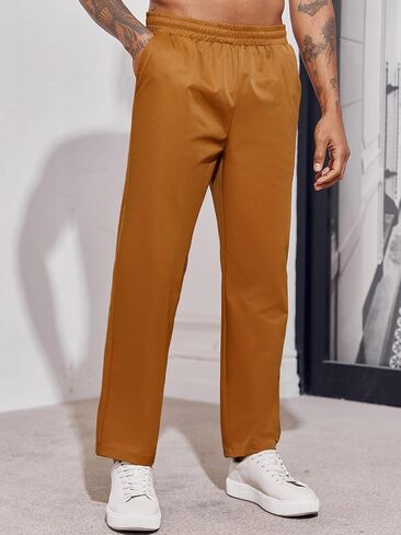 بنطلون كاجوال رجالي من PASLTER بخصر مطاطي برباط وفضفاضة مع جيوب in Kuwait