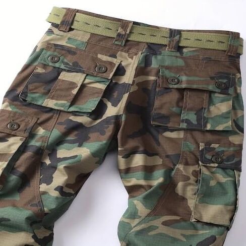 بنطال Camo متعدد الجيوب للرجال ذو ساق مستقيمة، سروال كاجوال للاستخدام الخارجي، سروال عمل تكتيكي للرجال. in Saudi Arabia