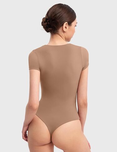 PUMIEY Women's Square Neck Short Sleeve Bodysuit T Shirts Tops For Women Trendy Smoke Cloud Pro Collection in Kuwait