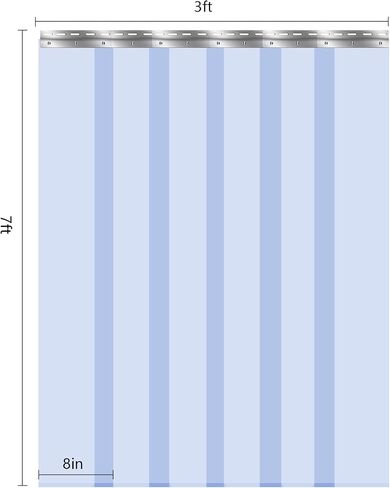 6PCS Plastic Strip Door Curtain, 84" Height X 36" Width, 0.08 Inch Thickness Standard Clear PVC Curtain Strip with 56% Overlap for 3' X 7' Doors in Saudi Arabia