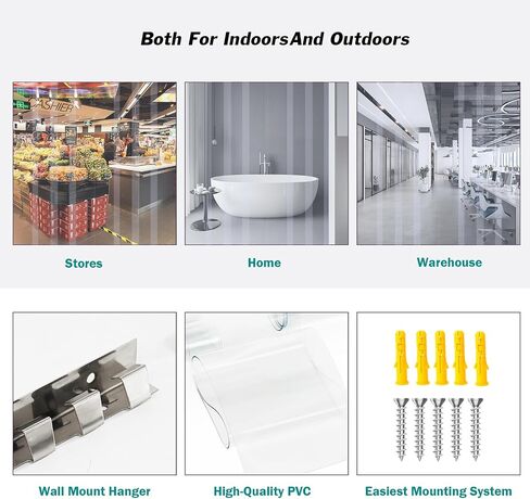 6PCS Plastic Strip Door Curtain, 84" Height X 36" Width, 0.08 Inch Thickness Standard Clear PVC Curtain Strip with 56% Overlap for 3' X 7' Doors in Saudi Arabia