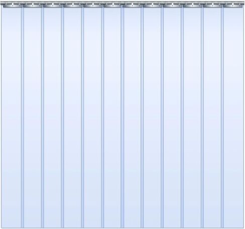 طقم ستائر باب بشريط PVC مكون من 12 قطعة من Peryiter مقاس 72 بوصة عرض × 84 بوصة ارتفاع ستارة باب فريزر شفافة قياسية للمشي التجاري في بوابة جراج المستودعات المبردة مناسبة للأبواب مقاس 6 × 7 بوصات in Kuwait