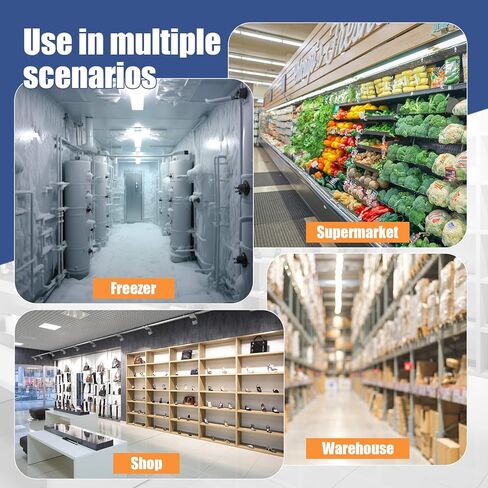 طقم ستائر باب بشريط PVC مكون من 12 قطعة من Peryiter مقاس 72 بوصة عرض × 84 بوصة ارتفاع ستارة باب فريزر شفافة قياسية للمشي التجاري في بوابة جراج المستودعات المبردة مناسبة للأبواب مقاس 6 × 7 بوصات in Kuwait