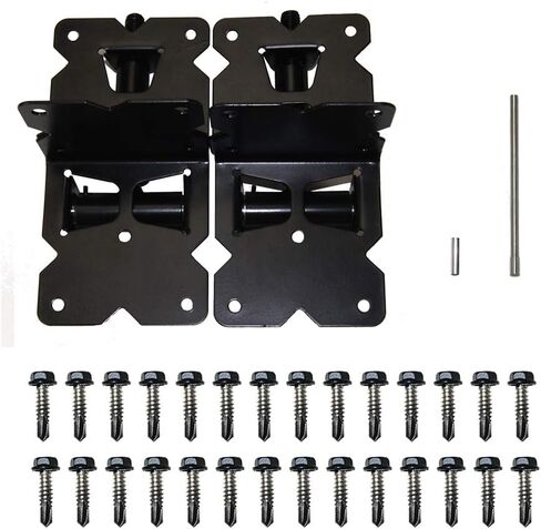 ZEKOO Stainless Steel Vinyl Fence Gate kit, Self Closing Gate Hinges and Latch, Rust Proof, Use for Vinyl Fence Gate and Wood Fences Gate, Heavy Duty 1 Gate Latch 2 Gate Hinges (White) in Saudi Arabia