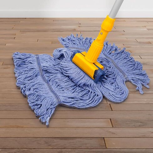 3 Pack Commercial Replace Mop Head, Reusable Mop Head Refills-Replacement Mop Heads Suitable for Heavy Commercial Industrial Residential Areas,Wet Industrial Cotton Looped End String Mop Head (Blue) in Saudi Arabia