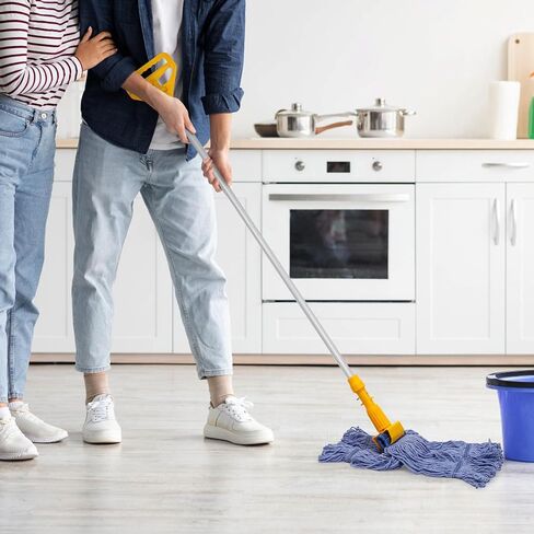 3 Pack Commercial Replace Mop Head, Reusable Mop Head Refills-Replacement Mop Heads Suitable for Heavy Commercial Industrial Residential Areas,Wet Industrial Cotton Looped End String Mop Head (Blue) in Saudi Arabia