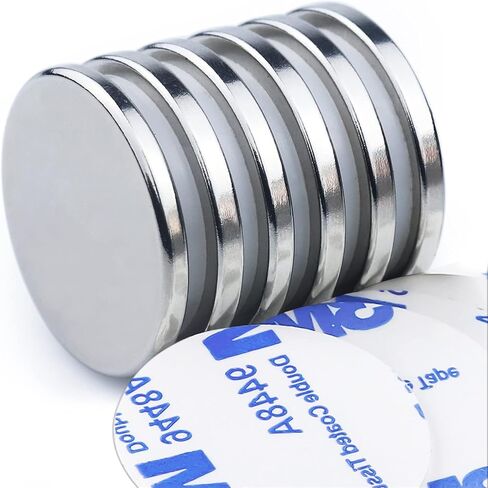 DIYMAG Powerful Neodymium Disc Magnets with Double-Sided Adhesive, Strong Permanent Rare Earth Magnets for Fridge, DIY, Building, Scientific, Craft, and Office Magnets, 1.26 inch Diameter, Pack of 6 in Kuwait