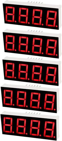 Uxcell الأنود المشترك 12Pin 4 بت 7 قطعة عرض 1.98x0.75x0.31 بوصة 0.55 "أحمر LED عرض أنبوب رقمي 5 قطعة in Kuwait