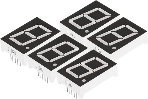 أنبوب رقمي بشاشة LED من PATIKIL، 5 عبوات 7 شرائح 10 دبوس 1 بت 0.9 بوصة × 1.3 بوصة × 0.4 بوصة وحدة عرض LED كاثود مشترك 3.3 فولت للوحة القيادة الإلكترونية، أبيض in Kuwait