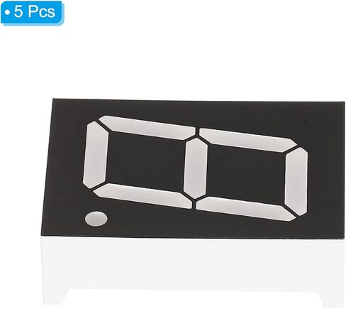 أنبوب رقمي بشاشة LED من PATIKIL، 5 عبوات 7 شرائح 10 دبوس 1 بت 0.9 بوصة × 1.3 بوصة × 0.4 بوصة وحدة عرض LED كاثود مشترك 3.3 فولت للوحة القيادة الإلكترونية، أبيض in Kuwait