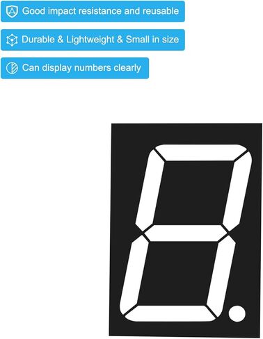 أنبوب رقمي بشاشة LED من PATIKIL، 5 عبوات 7 شرائح 10 دبوس 1 بت 0.9 بوصة × 1.3 بوصة × 0.4 بوصة وحدة عرض LED كاثود مشترك 3.3 فولت للوحة القيادة الإلكترونية، أبيض in Kuwait