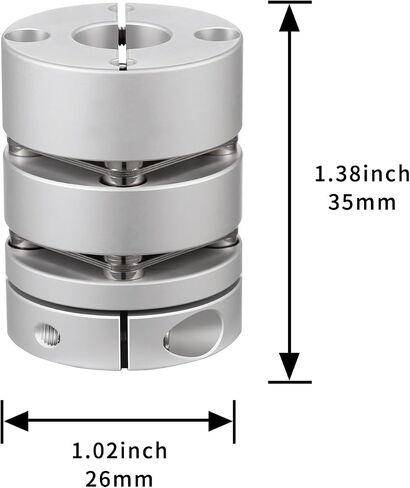 Flexible Shaft Coupling 6.35 to 10mm Diameter 26mm Length 35mm for Printing Machine Servo Electric Motor(6.35x10) in Saudi Arabia