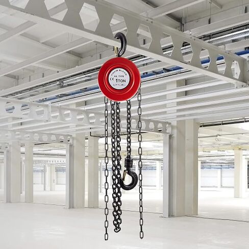 VEVOR Hand Chain Hoist, 2200 lbs /1 Ton Capacity Chain Block, 20ft/6m Lift Manual Hand Chain Block, Manual Hoist w/Industrial-Grade Steel Construction for Lifting Good in Transport & Workshop, Yellow in Saudi Arabia