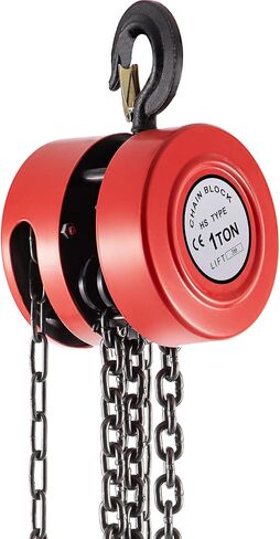 VEVOR Hand Chain Hoist, 2200 lbs /1 Ton Capacity Chain Block, 20ft/6m Lift Manual Hand Chain Block, Manual Hoist w/Industrial-Grade Steel Construction for Lifting Good in Transport & Workshop, Yellow in Saudi Arabia