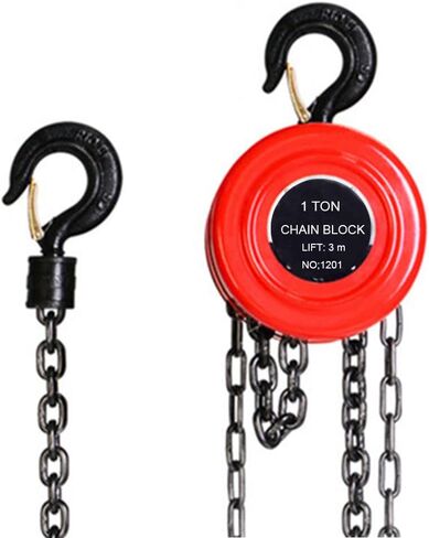 Manual Chain Hoist | 1 Ton/2000 lbs Capacity | 10’ Lift | 2 Hooks | Manual Hand Lift Steel Chain Block Hoist (1T) in Kuwait