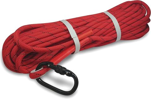 Brute Magnetics Magnet Fishing Rope Bundle- 65ft Heavy Duty Rope with Carabiner, Thick .4" Double Braided Polyester Rope, Very Strong 5680 lbs, Multi Purpose Rope for Magnet Fishing- Red in Kuwait