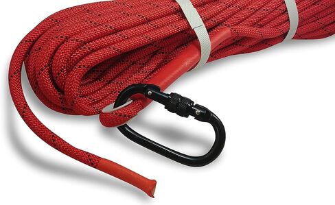 Brute Magnetics Magnet Fishing Rope Bundle- 65ft Heavy Duty Rope with Carabiner, Thick .4" Double Braided Polyester Rope, Very Strong 5680 lbs, Multi Purpose Rope for Magnet Fishing- Red in Kuwait