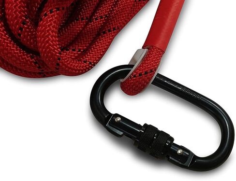 Brute Magnetics Magnet Fishing Rope Bundle- 65ft Heavy Duty Rope with Carabiner, Thick .4" Double Braided Polyester Rope, Very Strong 5680 lbs, Multi Purpose Rope for Magnet Fishing- Red in Kuwait