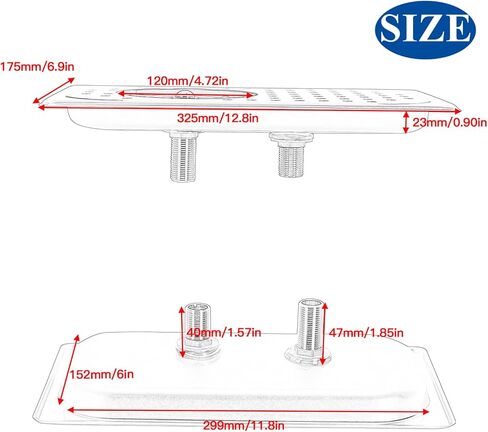 شطف إبريق، شطف إسبرسو، صينية تصريف والتقطير، شطف زجاجي من الفولاذ المقاوم للصدأ للحوض، شطف رذاذ غسالة الأكواب للمنزل والمطبخ والفندق والمطعم (12.8 × 6.9 × 0.9 بوصة، أسود) in Kuwait