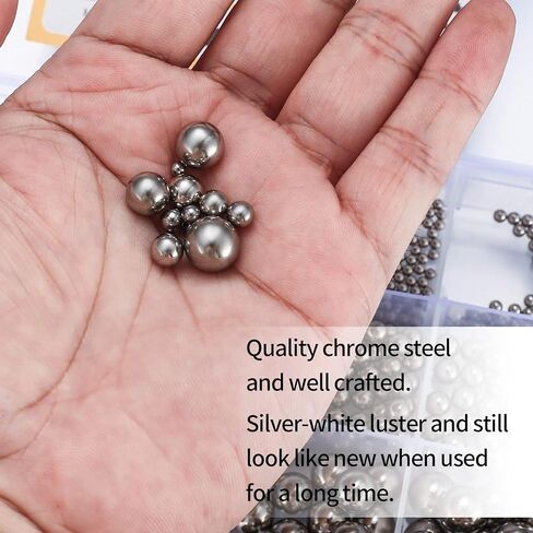 560 Pcs 2-10mm Assorted Bicycle Bearing Balls, Metric Precision Stainless Steel Bike Bicycle Wheel Metal Bearing Balls Assortment Kit - 13 Sizes in Kuwait
