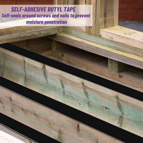 شريط رافعة من Eazy2hD للتزيين مقاس 1-5/8 بوصة × 50 قدم، 4 عبوات، شريط بوتيل ديك مقاوم للماء وشريط وامض مضاد للتآكل لأعلى الروافد، وروافد الحواف، وتحت الروافد والعوارض in Kuwait