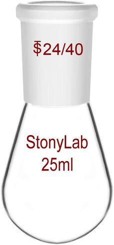 StonyLab زجاج البورسليكات 500 مل قارورة استرداد ذات جدار ثقيل ورقبة واحدة قارورة مبخر دوارة، مع وصلة خارجية 24/40 - 500 مل in Saudi Arabia