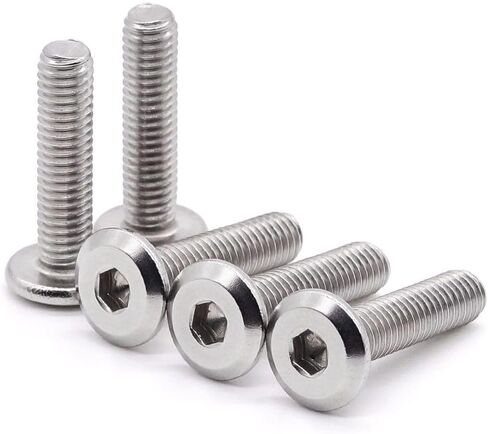 Glvaner M6-1.0 x 50mm Binding Screws Furniure Screws, Connection Bolt, Flat Round Head Socket Head Cap Screws, 304 Stainless Steel 18-8 Full Thread, 20 pcs in Kuwait