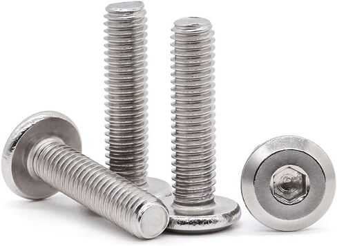 Glvaner M6-1.0 x 50mm Binding Screws Furniure Screws, Connection Bolt, Flat Round Head Socket Head Cap Screws, 304 Stainless Steel 18-8 Full Thread, 20 pcs in Kuwait