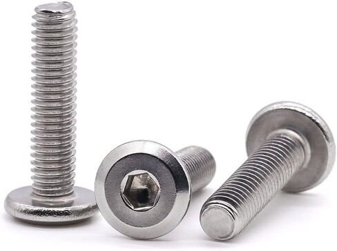 Glvaner M6-1.0 x 50mm Binding Screws Furniure Screws, Connection Bolt, Flat Round Head Socket Head Cap Screws, 304 Stainless Steel 18-8 Full Thread, 20 pcs in Kuwait