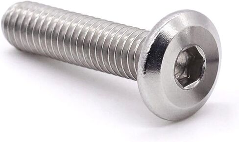 Glvaner M6-1.0 x 50mm Binding Screws Furniure Screws, Connection Bolt, Flat Round Head Socket Head Cap Screws, 304 Stainless Steel 18-8 Full Thread, 20 pcs in Kuwait