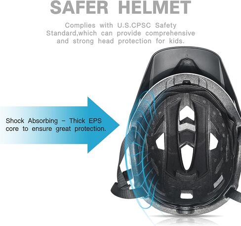 Kids Helmet, Kids Bike Helmet with Removable Sun Visor, Lightweight Adjustable Children Bicycle Helmet for Boys and Girls Ages 5-14 in Kuwait